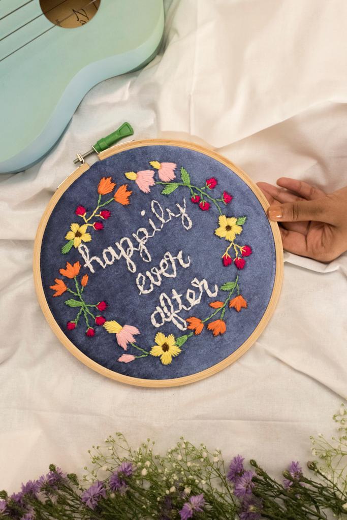 Happily Ever After Embroidered Hoop - The Tassle Life 