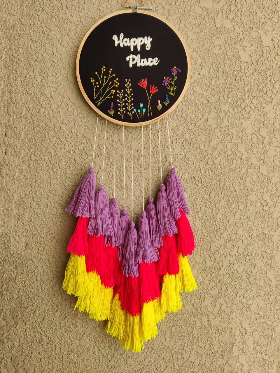 'Happy Place' Floral Dreamcatcher