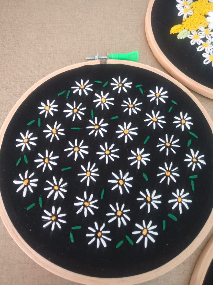 Hand Embroidered Hoop (Set of 3)