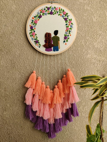 Girl & Boy Embroidered Hoop with Tassels