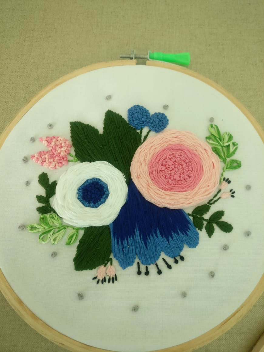 Hand Embroidered Hoop (Set of 3)