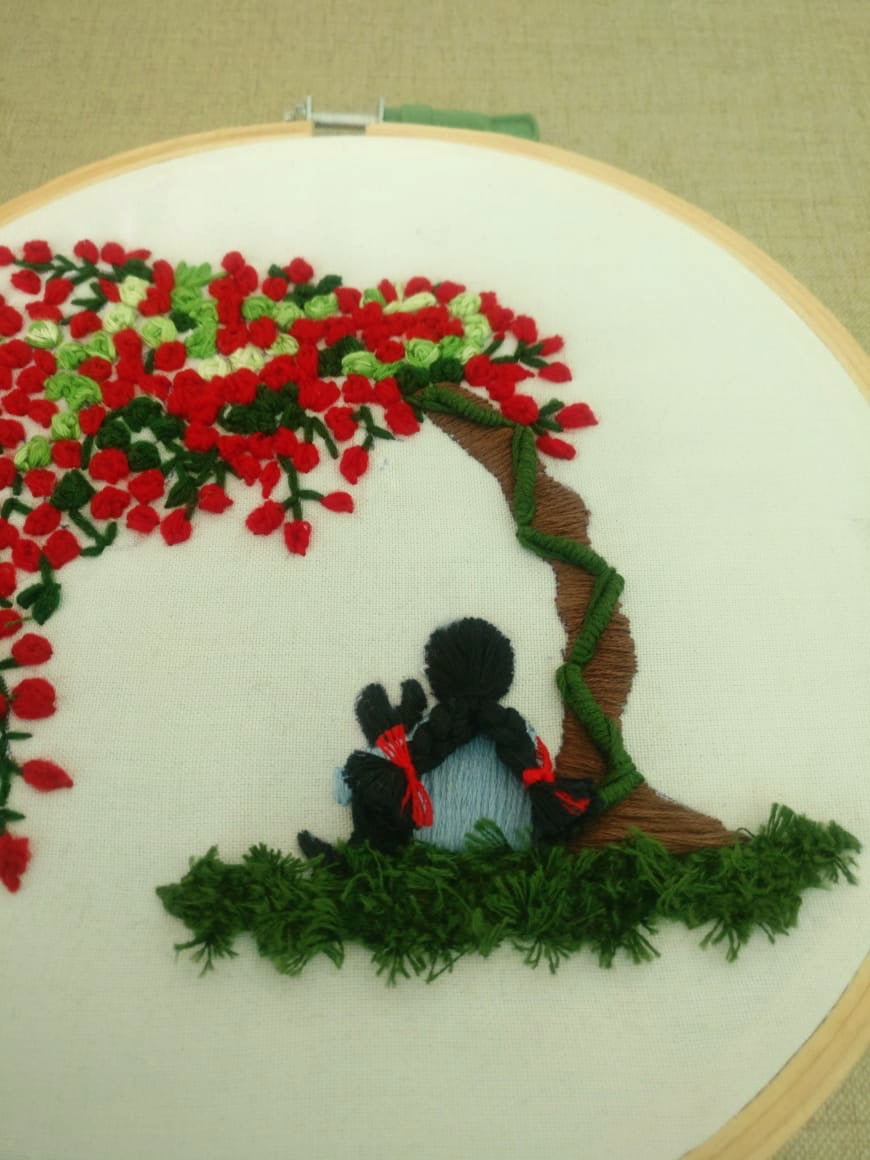 Hand Embroidered Hoop (Set of 3)