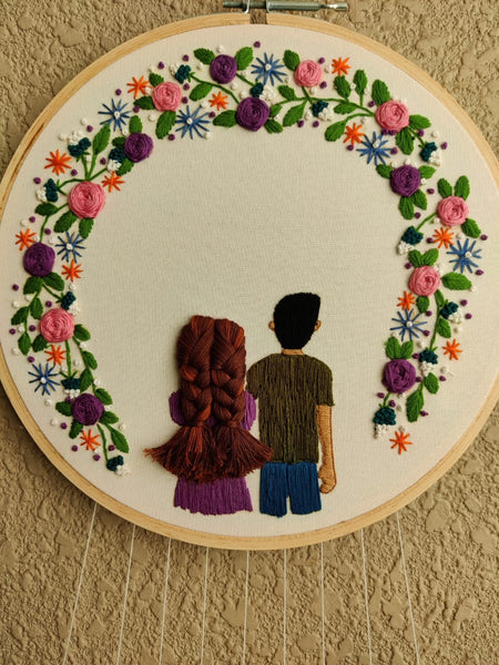 Girl & Boy Embroidered Hoop with Tassels