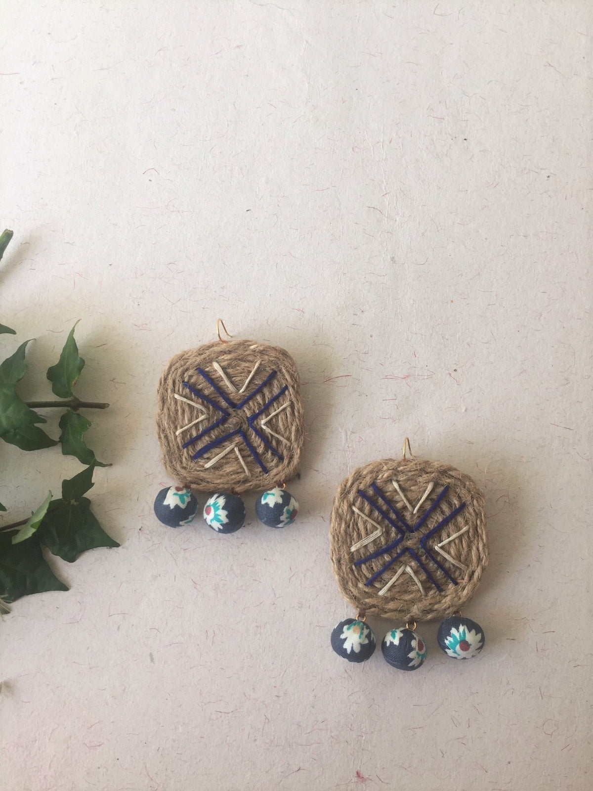 Square Shaped Jute Earrings - The Tassle Life 