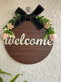 Welcome Floral Wall Hoop