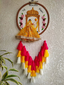 Couple Embroidered Hoop with Tassels