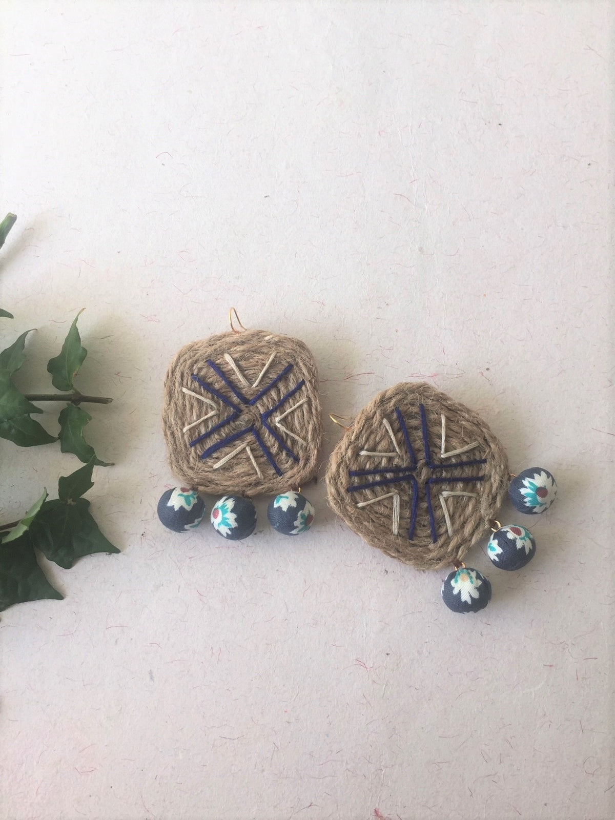 Square Shaped Jute Earrings - The Tassle Life 