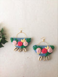 Flower Embroidered Earrings - The Tassle Life 