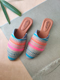 Multi-Colored Stripes Vegan Mules - The Tassle Life 