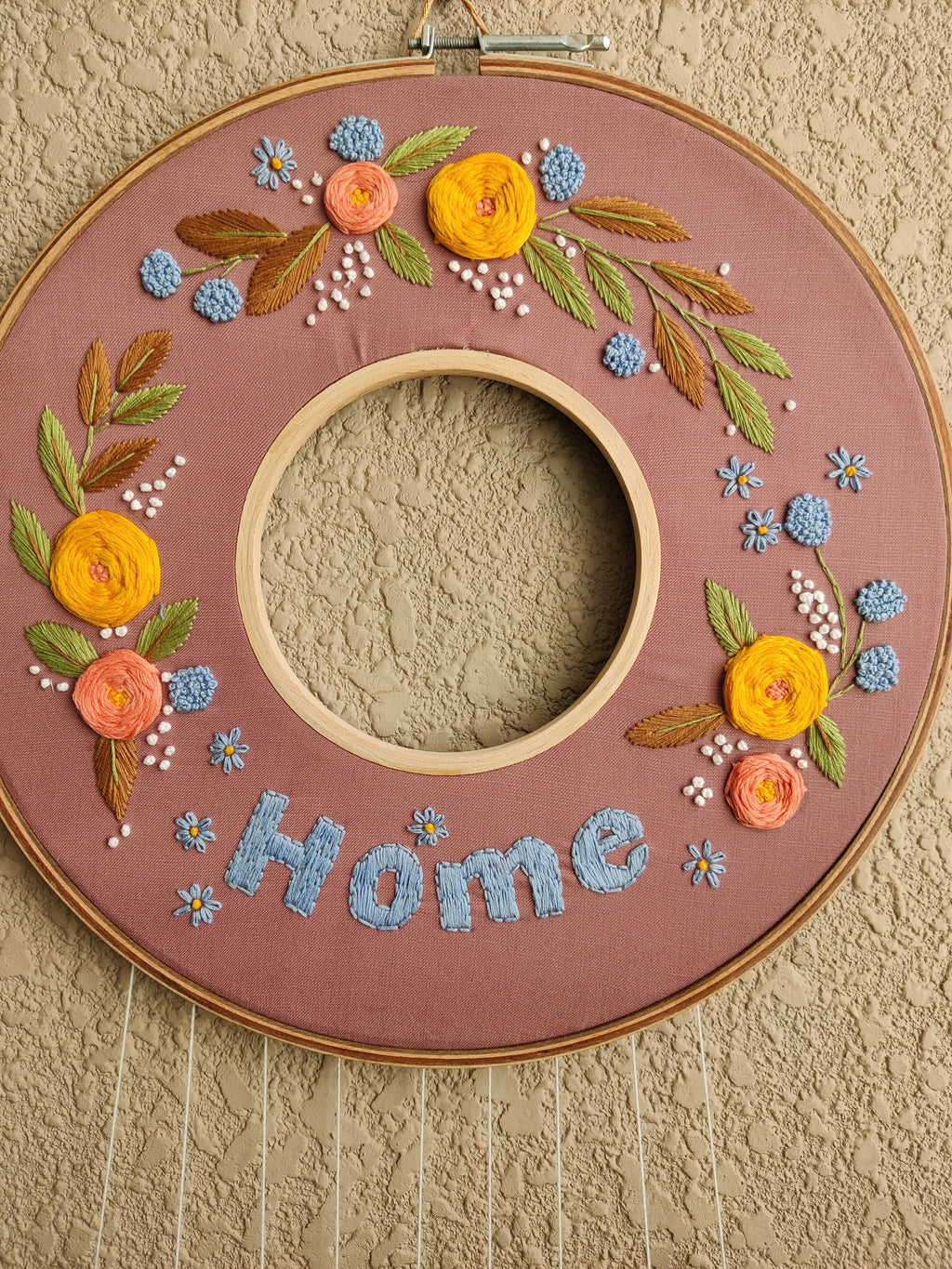 Customizable Embroidered Double Photo Hoop with Tassles