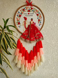 Customizable Couple Embroidered Hoop with Tassels