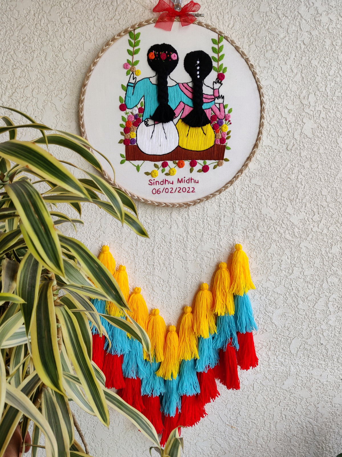 Best Friends Forever Embroidered Hoop with Tassels