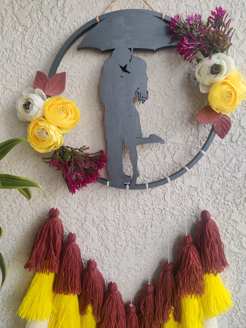 'Couple under the Umbrella' Hanging Dreamcatcher