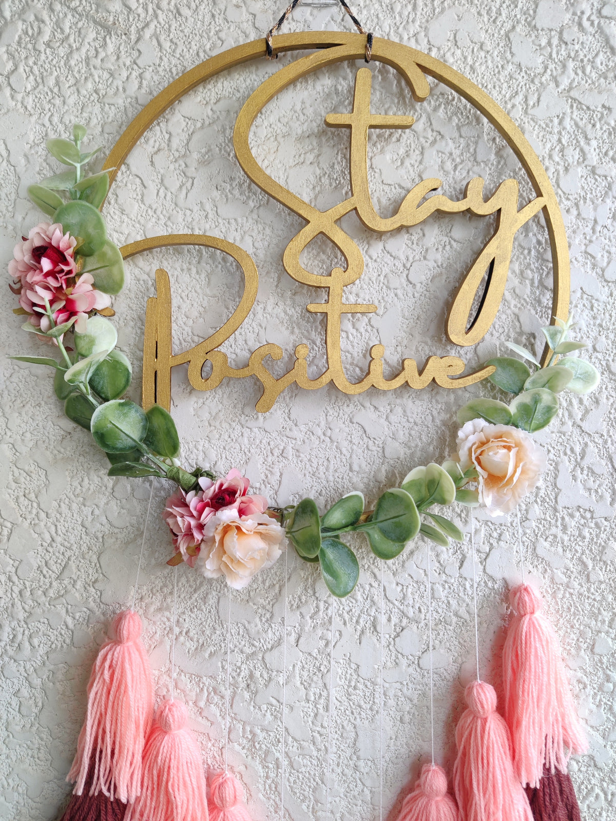 'Stay Positive' Hanging Dreamcatcher