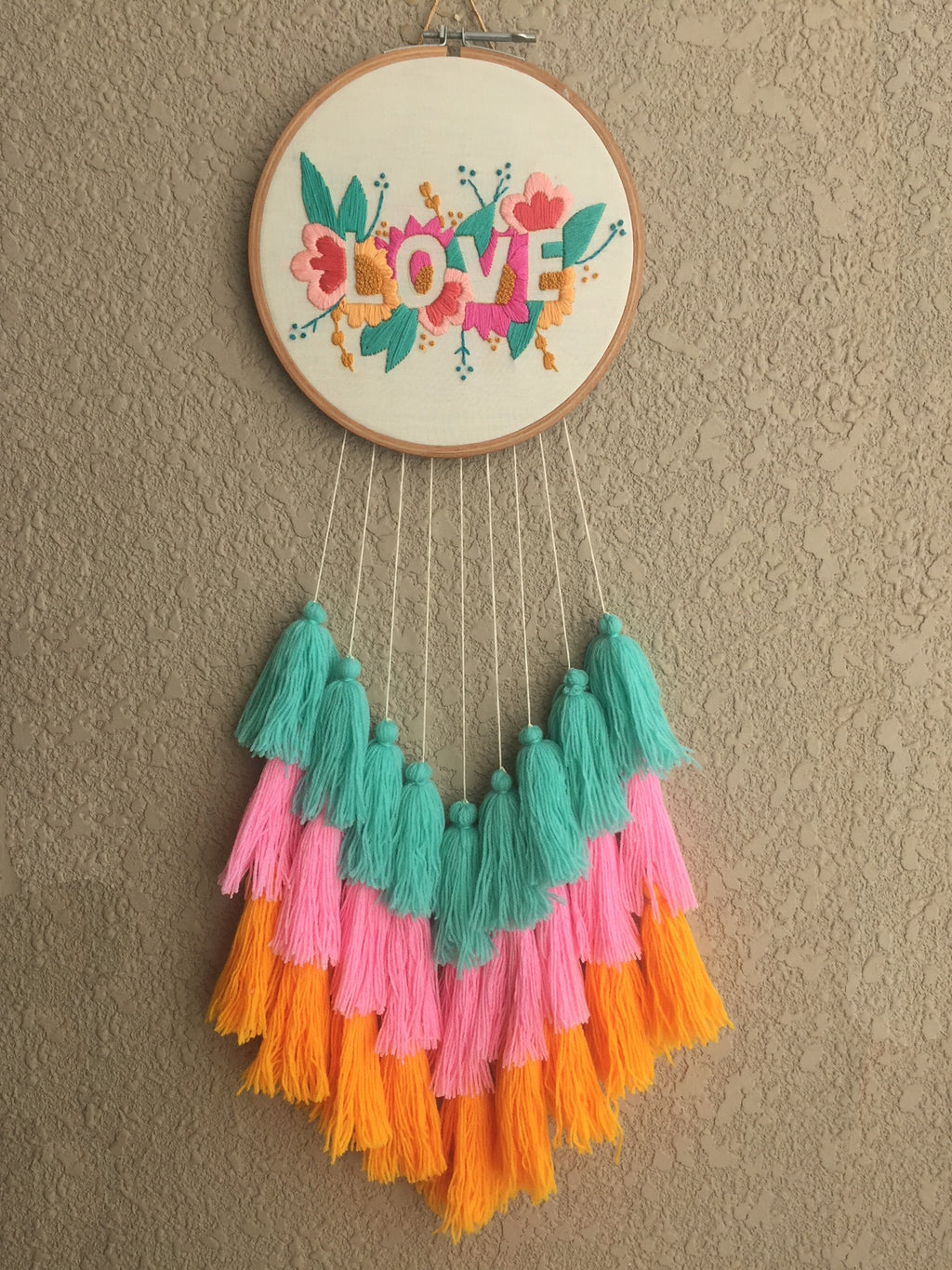 Love Hand Embroidered Dreamcatcher