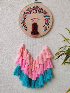 Single Girl Embroidered Hoop with Tassels