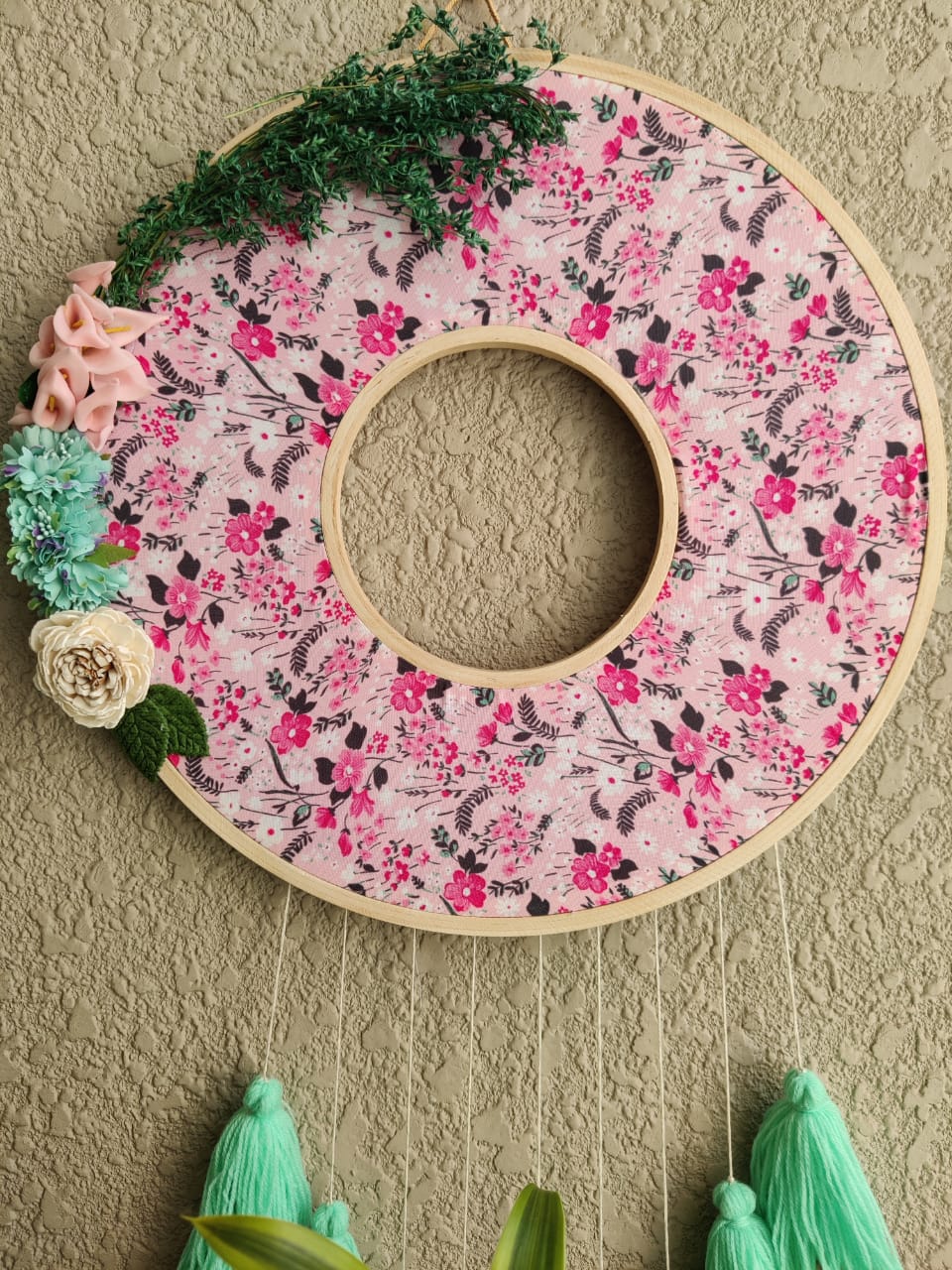 Floral Photo Frame Double Hoop with Tassles