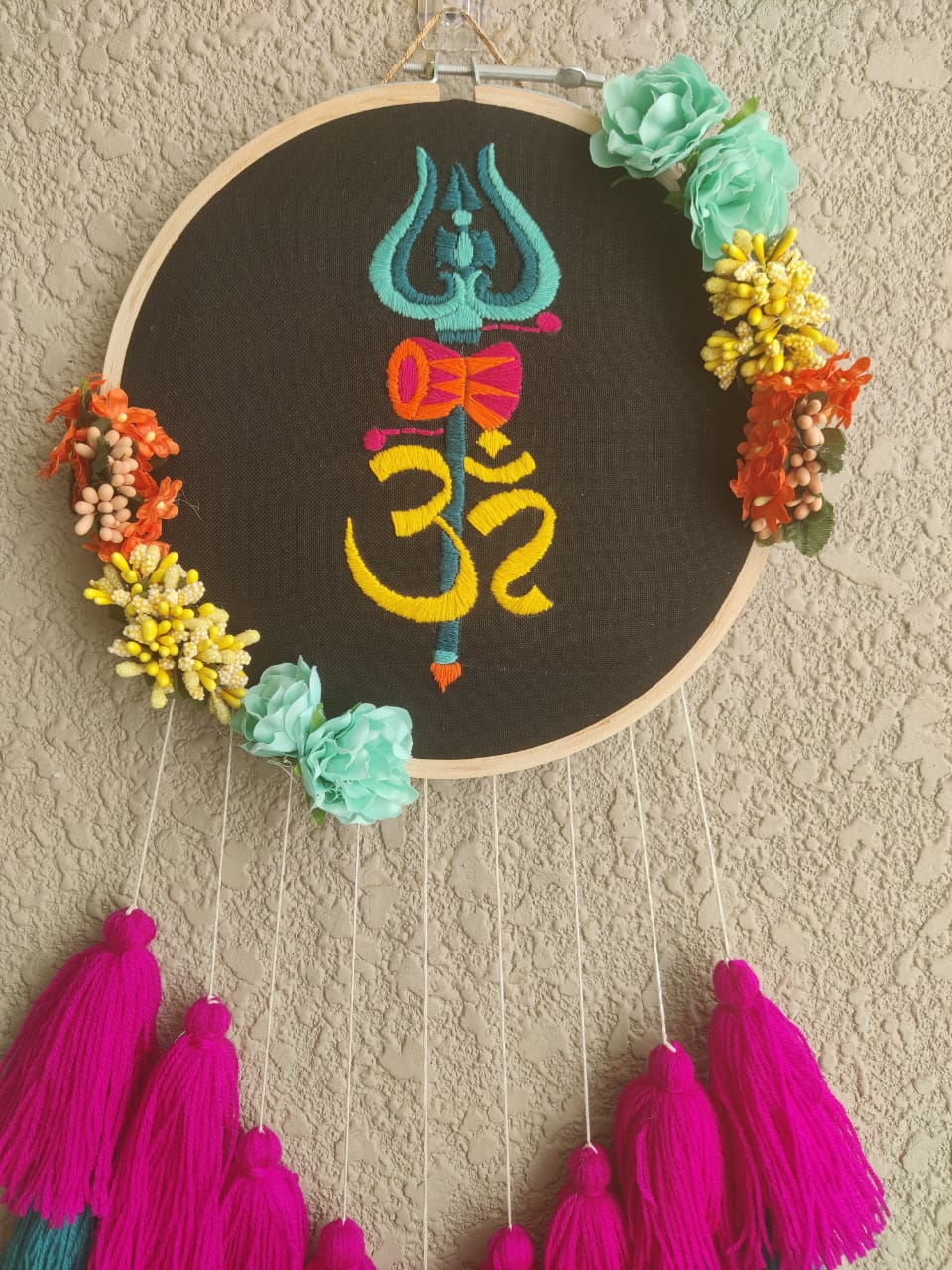 'Om' Hand Embroidered Dreamcatcher