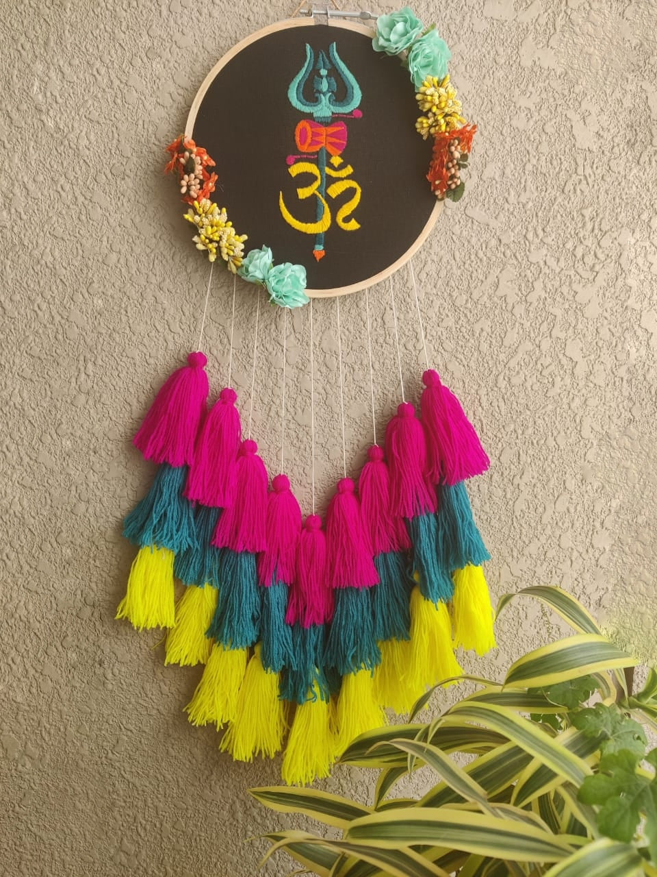 'Om' Hand Embroidered Dreamcatcher