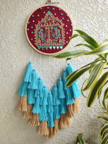 Kutch Embroidered with Mirror Work Round Dreamcatcher