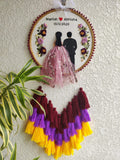 Customizable Couple Embroidered Hoop with Tassels