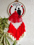 Customizable Couple Embroidered Hoop with Tassels