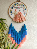 Customizable Couple Embroidered Hoop with Tassels