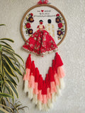 Customizable Couple Embroidered Hoop with Tassels