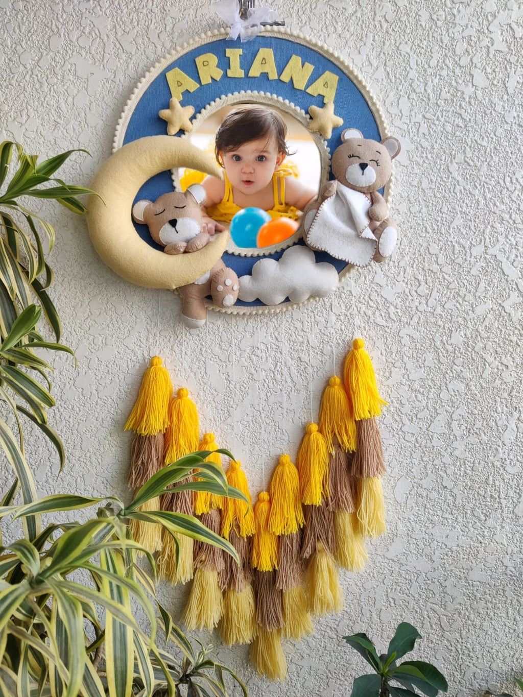 Customizable Felt Double Photo Hoop with Tassles