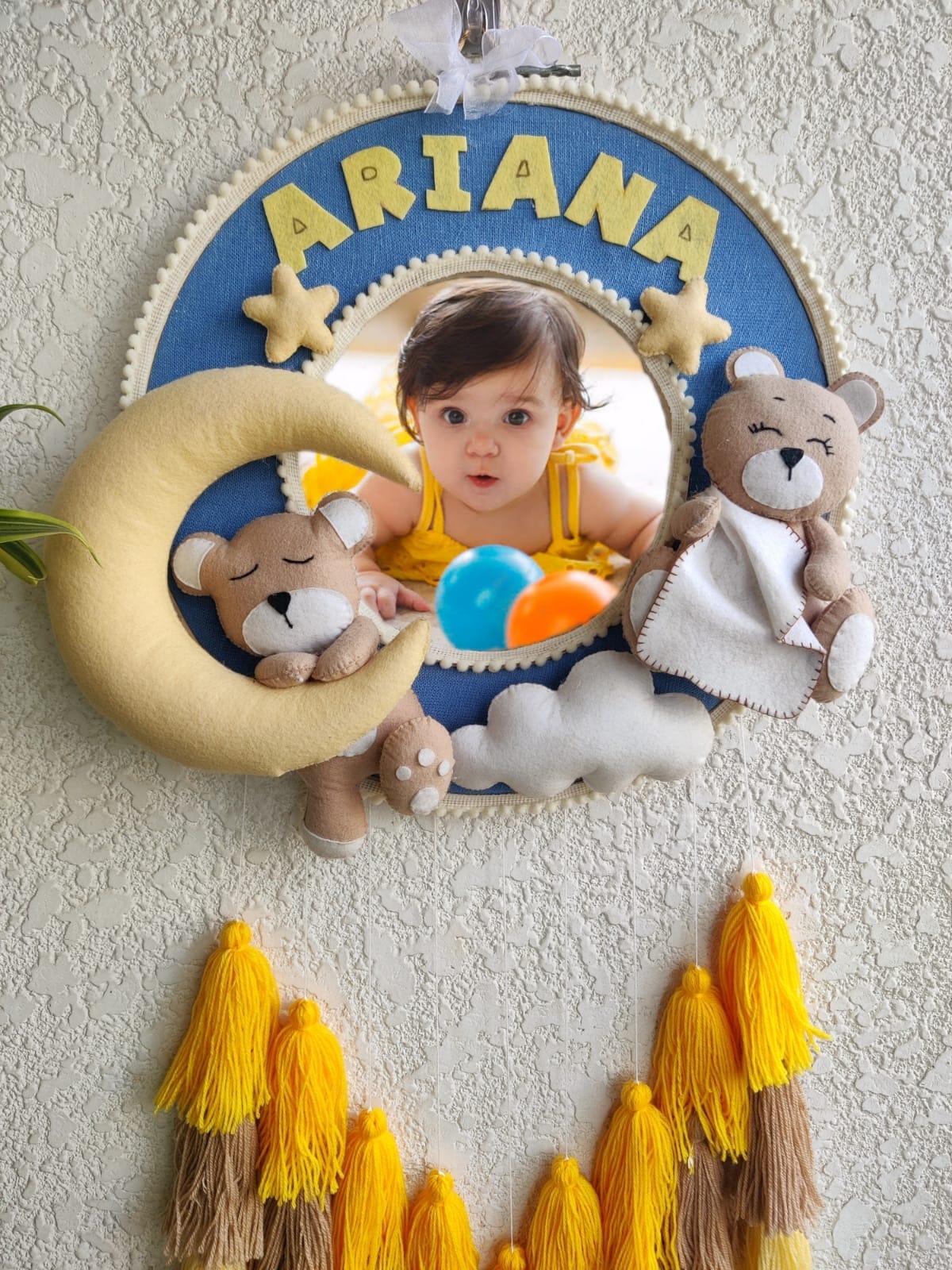 Customizable Felt Double Photo Hoop with Tassles