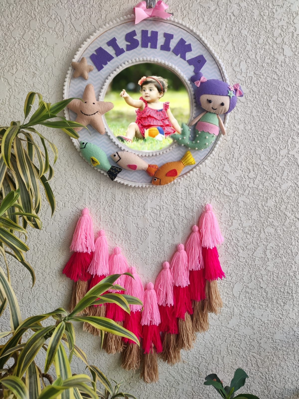 Customizable Felt Double Photo Hoop with Tassles