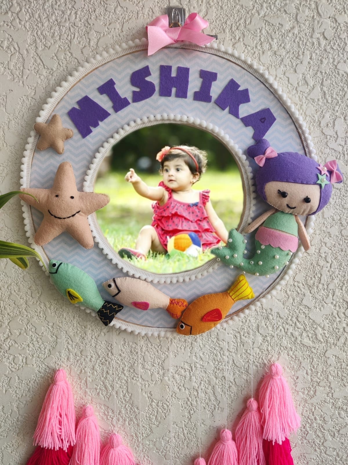 Customizable Felt Double Photo Hoop with Tassles