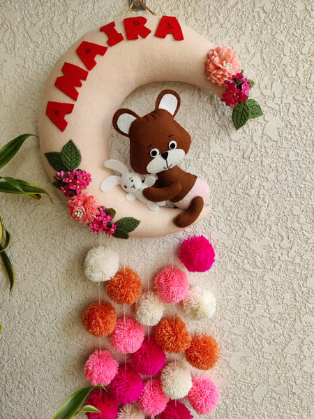 Customizable Name Felt Wall Hanging with Pompom