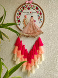 Customizable Couple Embroidered Hoop with Tassels