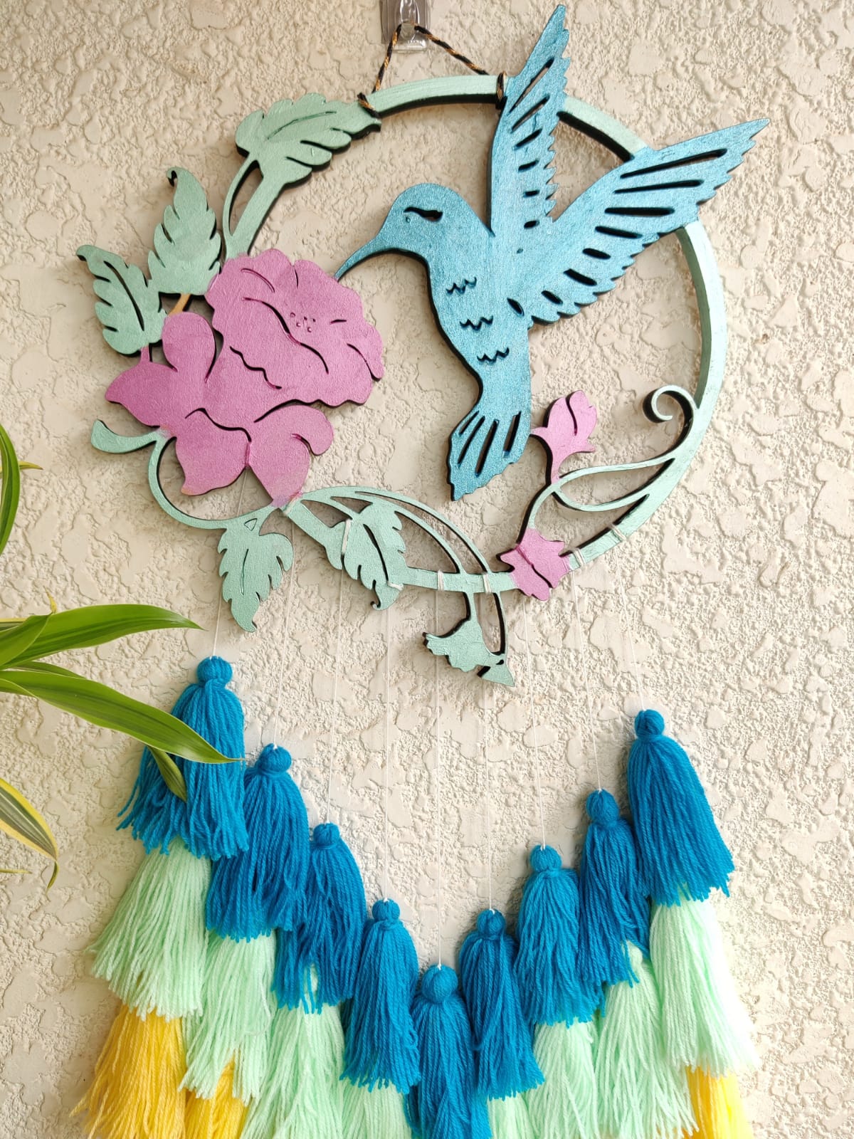 'Bird & Flower' Hanging Dreamcatcher