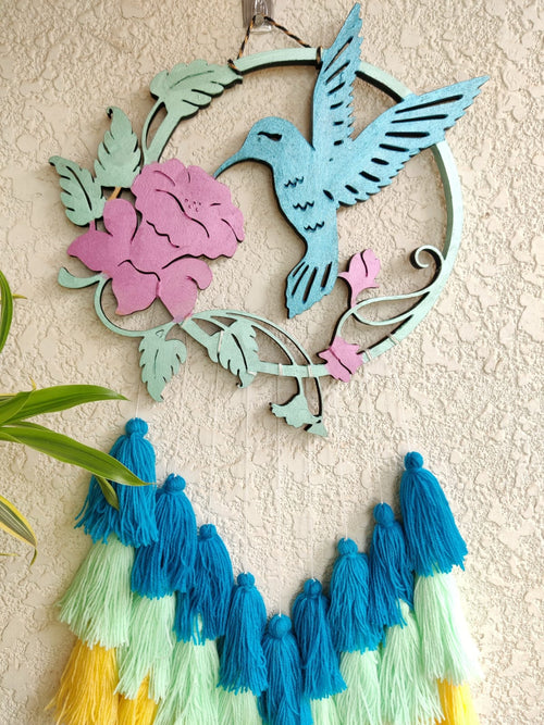'Bird & Flower' Hanging Dreamcatcher