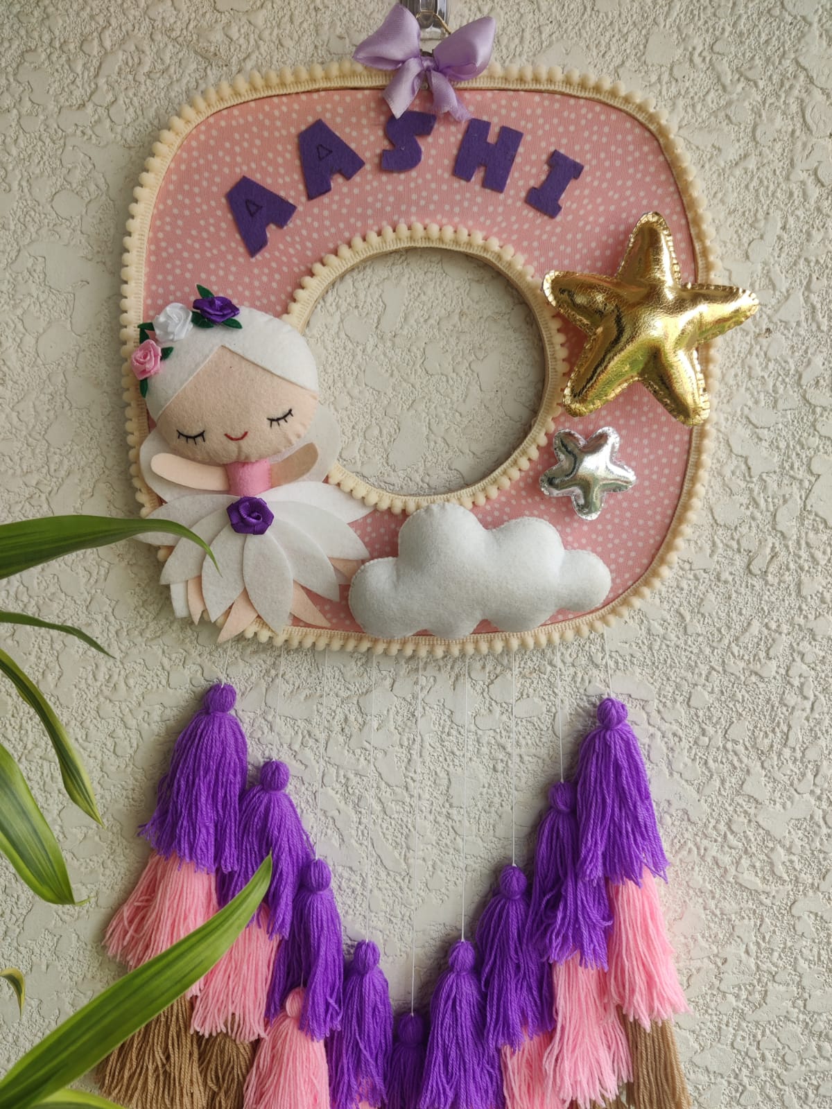 Customizable Felt Double Photo Hoop with Tassles