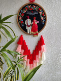 Customizable Couple Embroidered Hoop with Tassels
