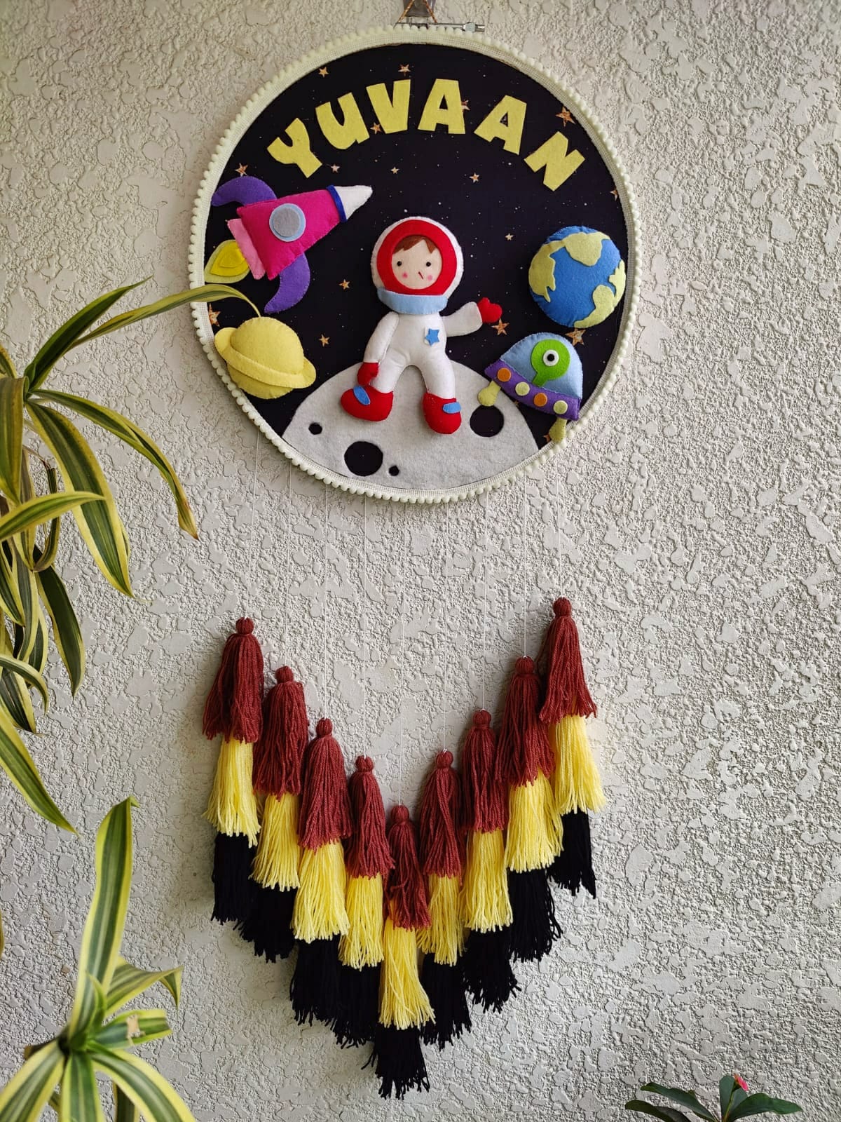 Customizable Name Felt Wall Hanging with Tassles
