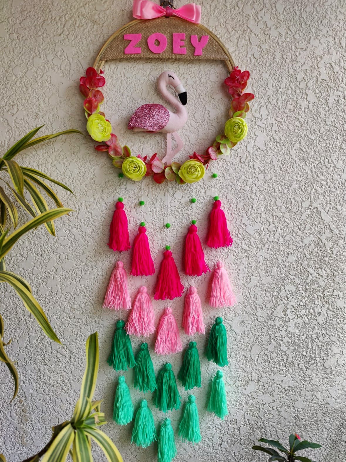 Customizable Name Felt Wall Hanging with Tassles