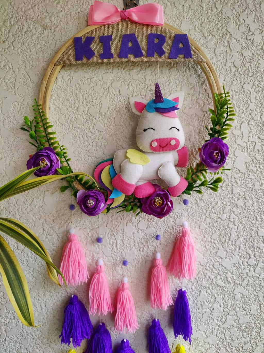 Customizable Name Felt Wall Hanging with Tassles