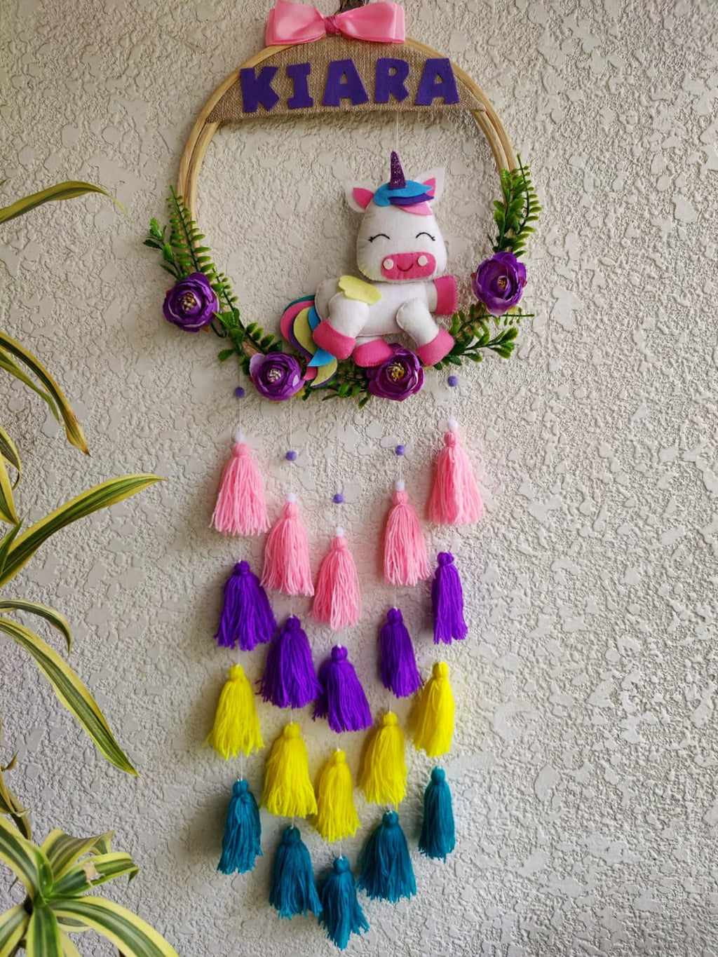 Customizable Name Felt Wall Hanging with Tassles