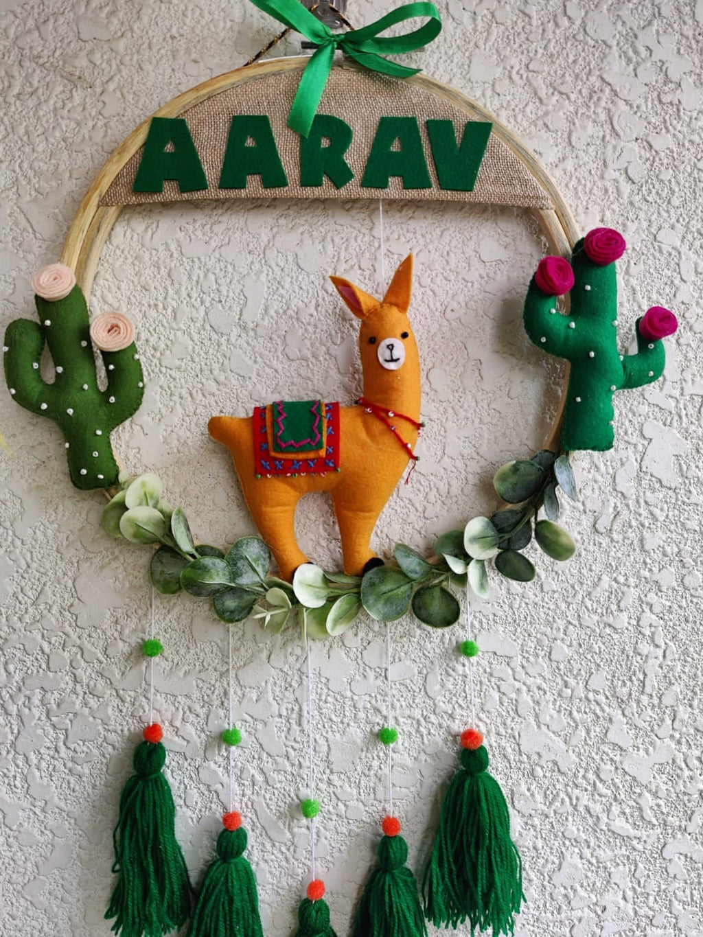 Customizable Name Felt Wall Hanging with Tassles