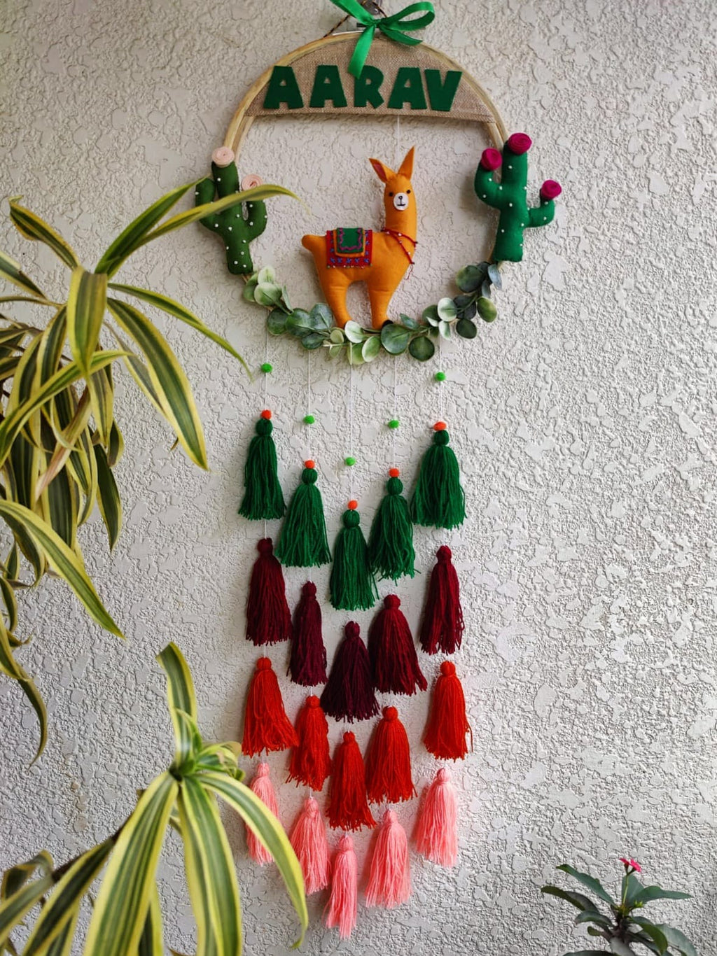Customizable Name Felt Wall Hanging with Tassles