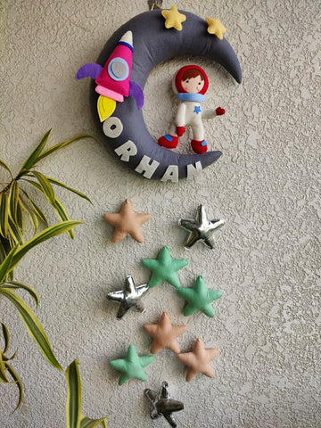 Customizable Name Felt Wall Hanging with Felt Stars