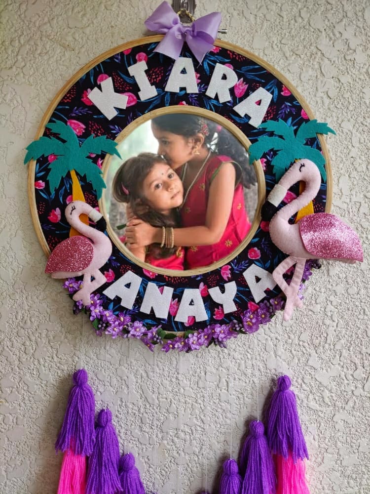 Customizable Felt Double Photo Hoop with Tassles