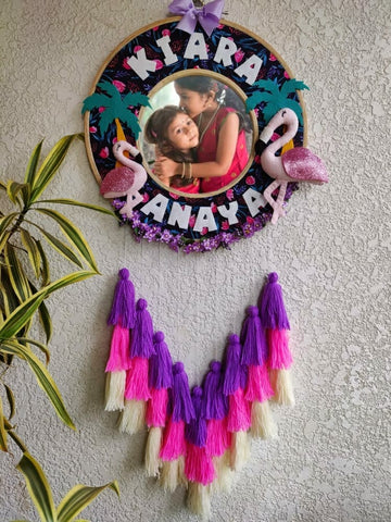 Customizable Felt Double Photo Hoop with Tassles