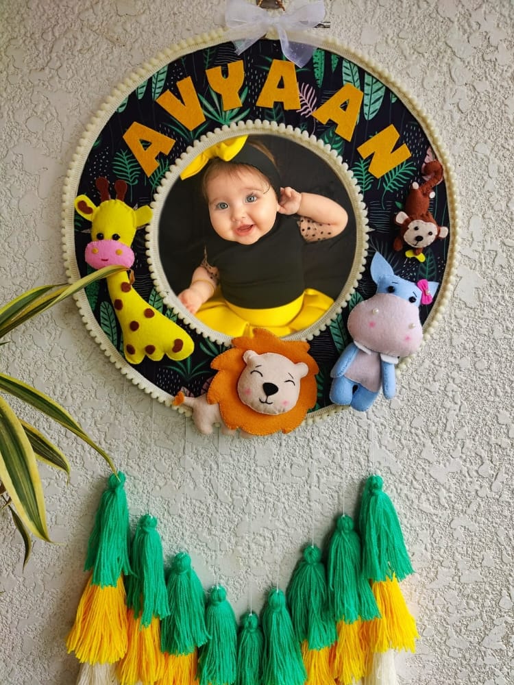 Customizable Felt Double Photo Hoop with Tassles