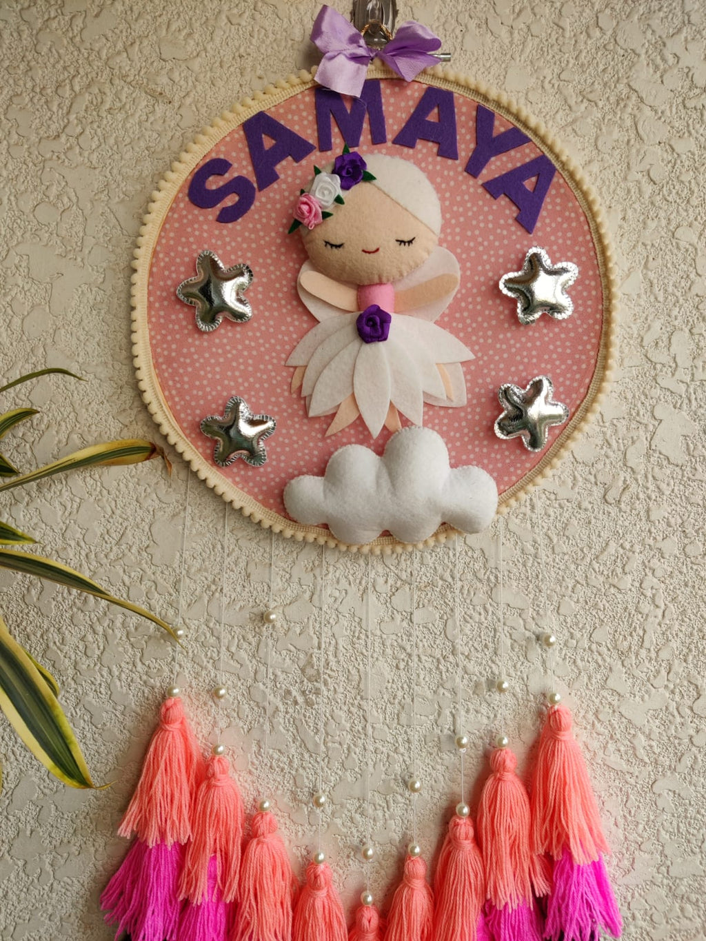 Customizable Name Felt Wall Hanging with Tassles