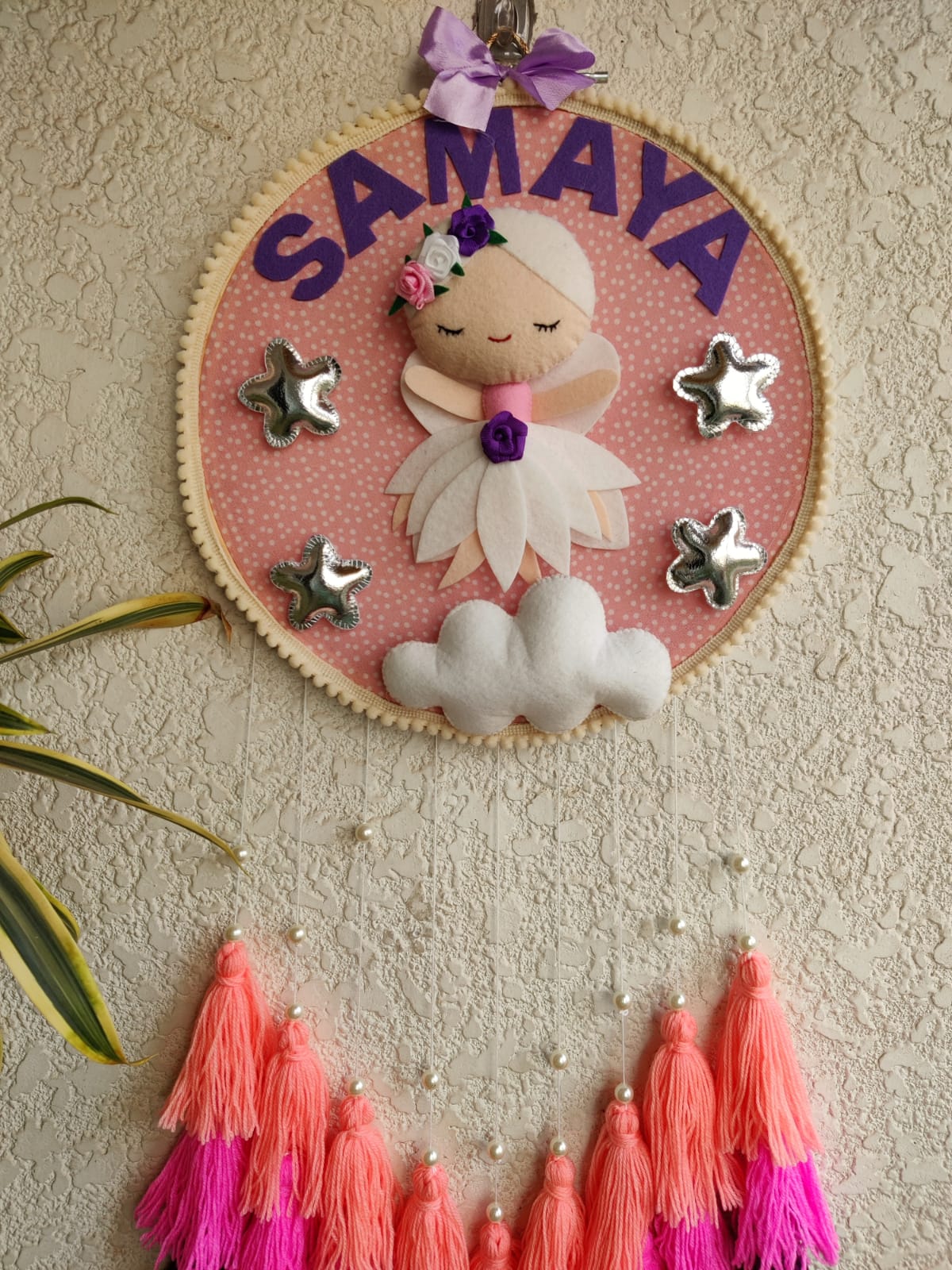 Customizable Name Felt Wall Hanging with Tassles